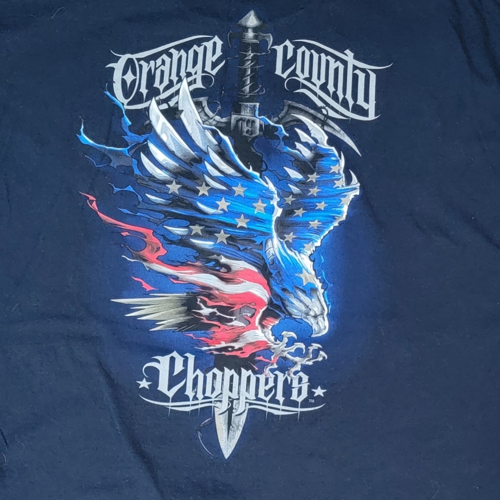 Vintage Orange County Choppers T-Shirt Double-Sided Size  Mens XL Faded Navy